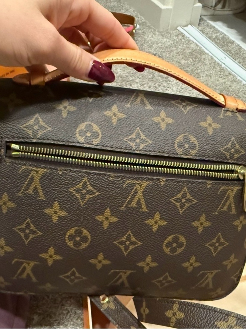 Louis Vuitton Monogram Canvas Crossbody Satchel in Brown and Gold - Picture 2 of 7